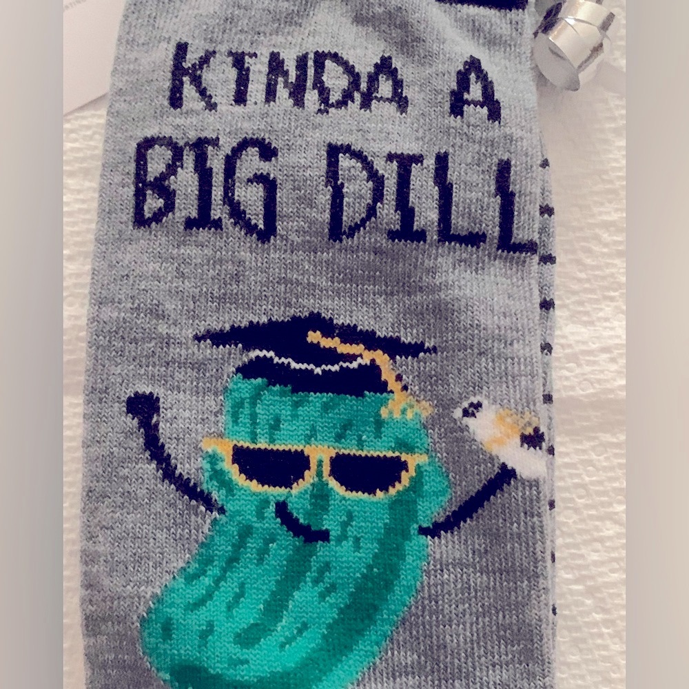 Crew Socks Men & Women's Cartoon Print Novelty Crew 1 Pair NEW Trending big dill - Picture 2 of 4